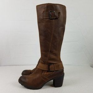Born boc Sz 9 Brown Nubuck Leather Tall Boots